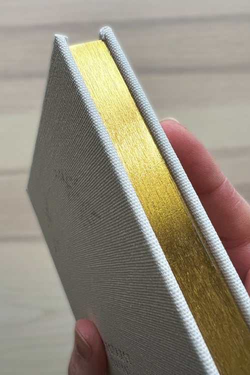 From bump to baby – Linen Hardcover Pregnancy Journal with gold details