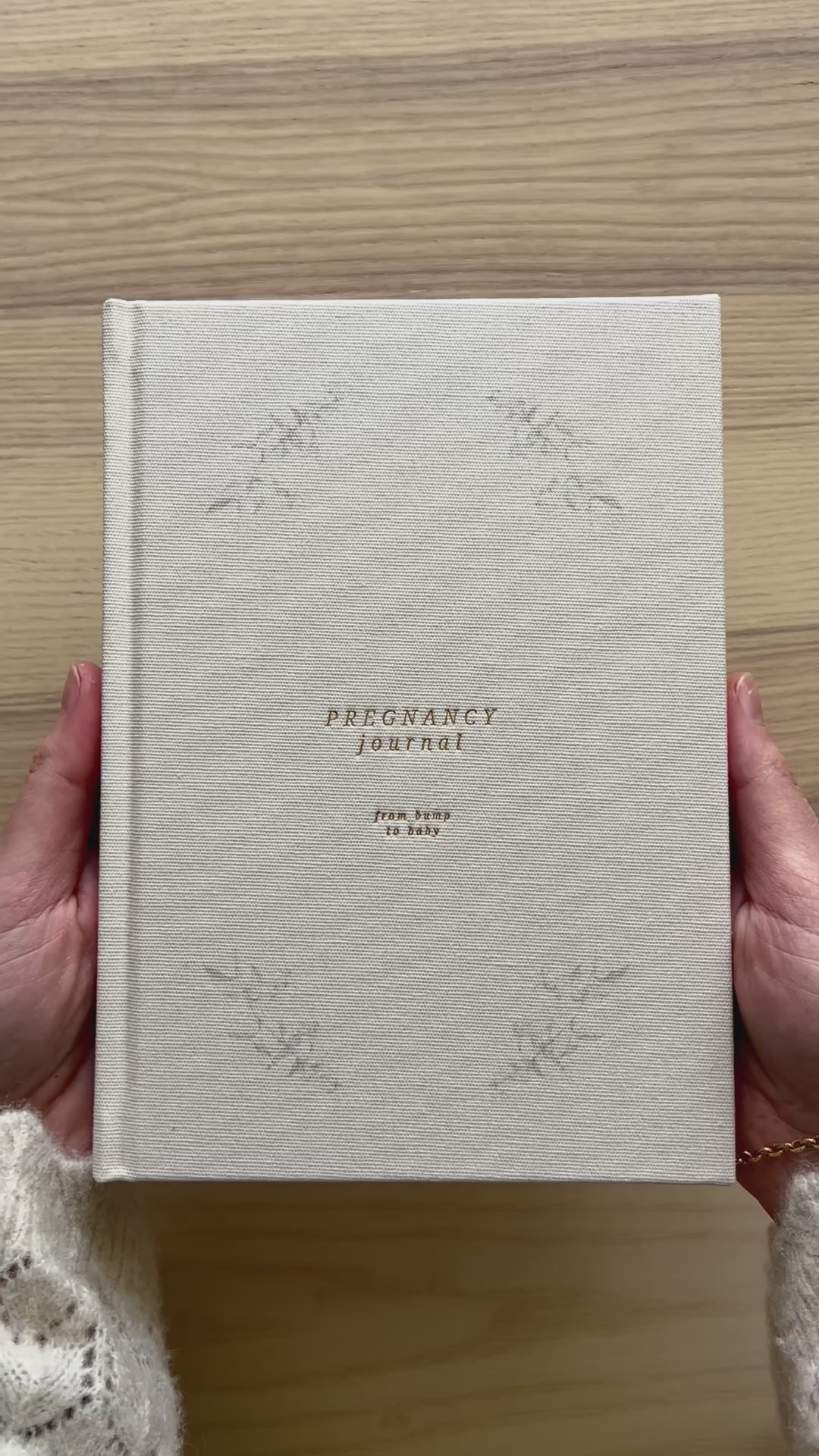 From bump to baby – Linen Hardcover Pregnancy Journal with gold details